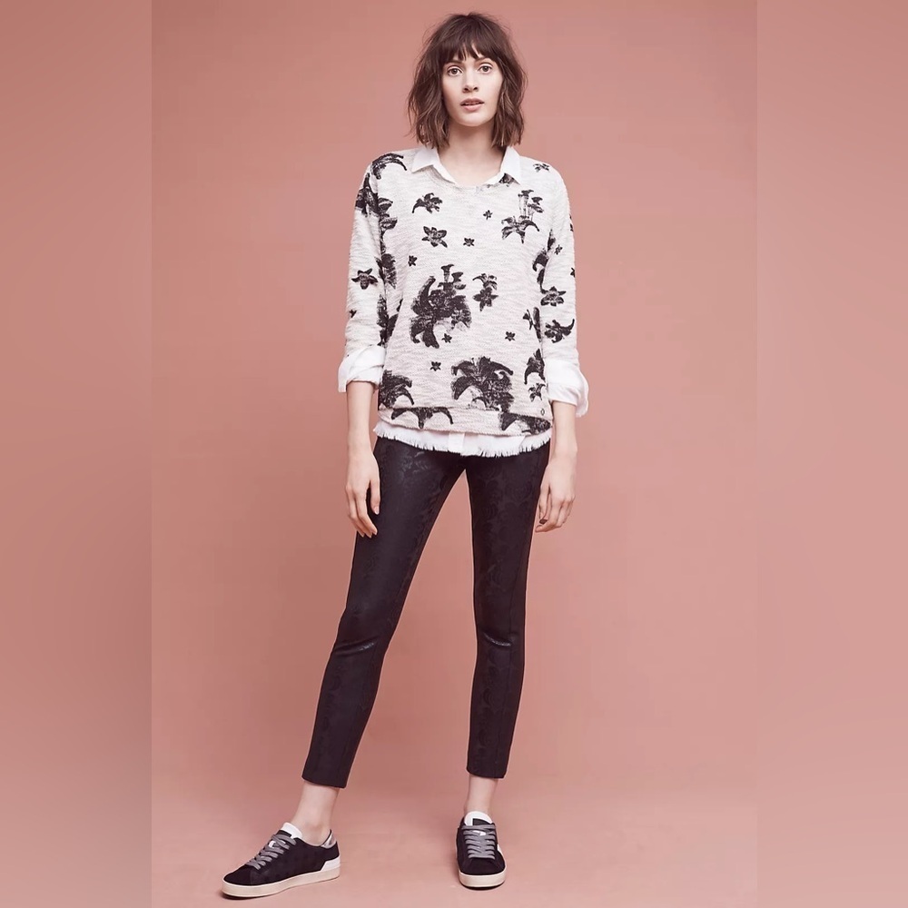 Anthropologie The Essential Floral Skinny Cropped Pant